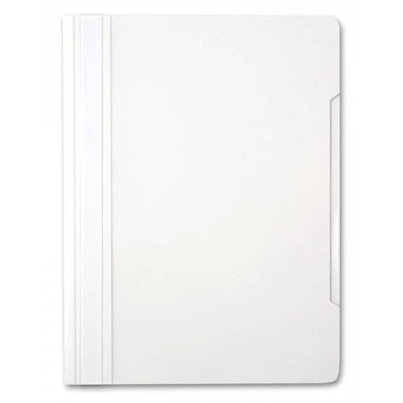 Папка-скоросшиватель, А4, 120/160мкм, пластик, белый с прозрачным верхом, Бюрократ -PS20WH