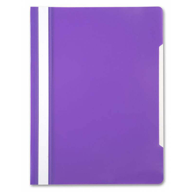 Папка-скоросшиватель, А4, 120/160мкм, пластик, фиолетовый с прозрачным верхом, Бюрократ -PS20VIO
