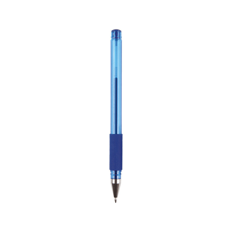 Ручка гелевая синяя, 0,3 мм, 0,5 мм, манжетка, корпус синий полупрозрачный,  круглый, пластик, метал наконечник, deVENTE. Ritony