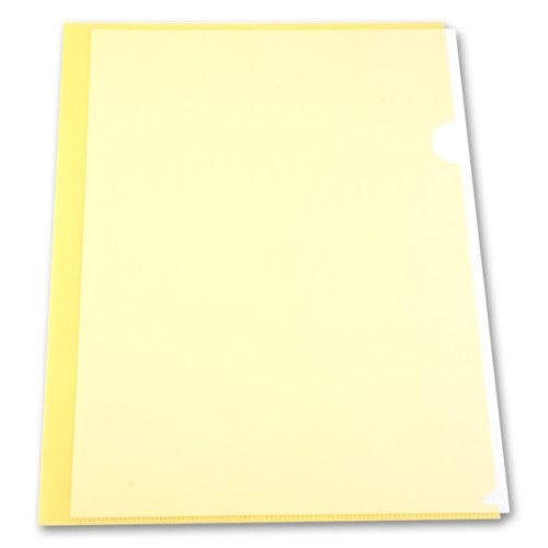Папка-уголок пластик А4+, 1 отделение, 180 мкм, прозрачная, желтый PROOFFICE