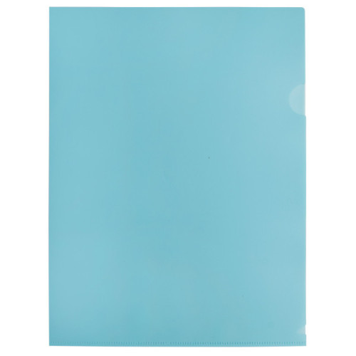 Папка-уголок пластик А4+, 1 отделение, 180 мкм, прозрачная, голубой PROOFFICE