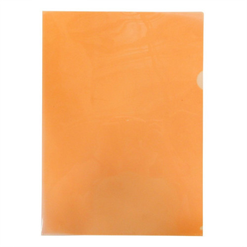 Папка-уголок пластик А4+, 1 отделение, 180 мкм, прозрачная, оранжевый PROOFFICE