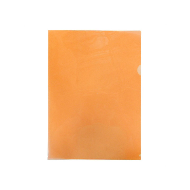 Папка-уголок пластик А4+, 1 отделение, 180 мкм, прозрачная, оранжевый PROOFFICE
