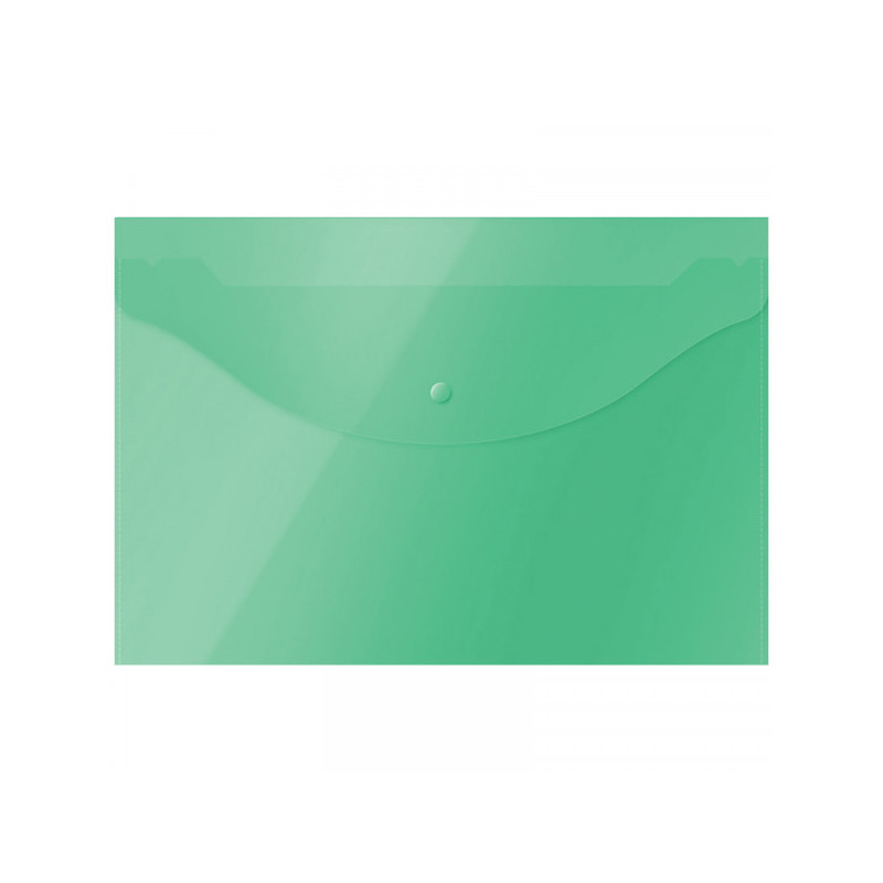 Папка-конверт на кнопке OfficeSpace  А4, 120мкм, зеленая
