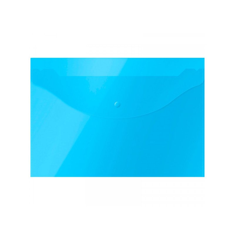 Папка-конверт на кнопке OfficeSpace  А4, 120мкм, синяя