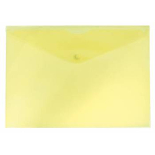 Папка-конверт на кнопке, А4+, 150 мкм, пластик, желтый  PROOFFICE