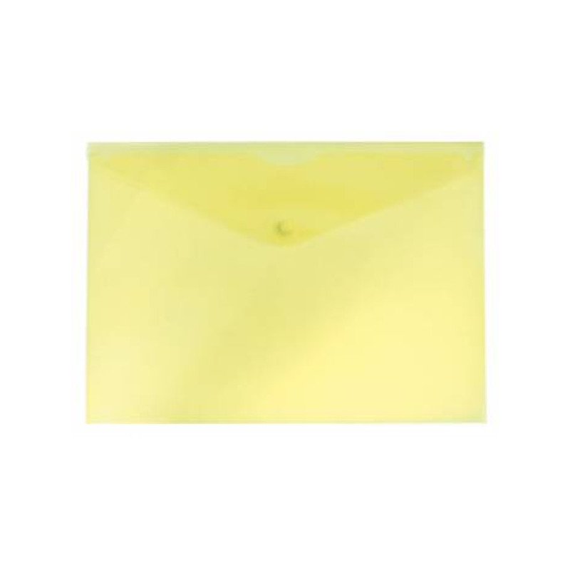 Папка-конверт на кнопке, А4+, 150 мкм, пластик, желтый  PROOFFICE