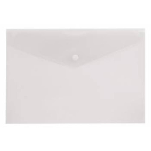 Папка-конверт на кнопке, А4+, 180 мкм, пластик, бесцветный  PROOFFICE