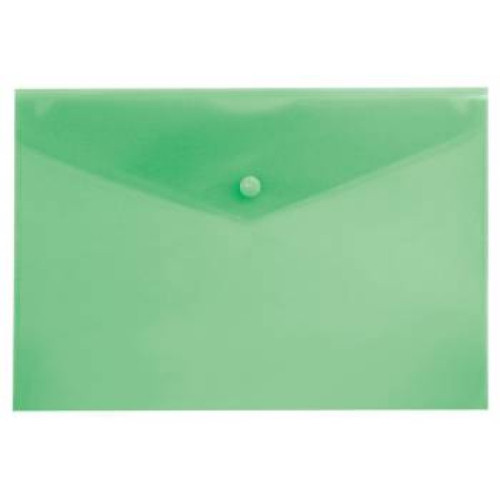 Папка-конверт на кнопке, А4+, 180 мкм, пластик, зеленый  PROOFFICE