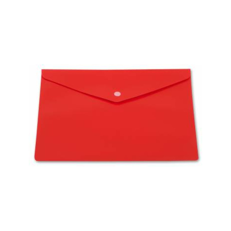 Папка-конверт на кнопке, А5+, 180 мкм, пластик, красный PROOFFICE