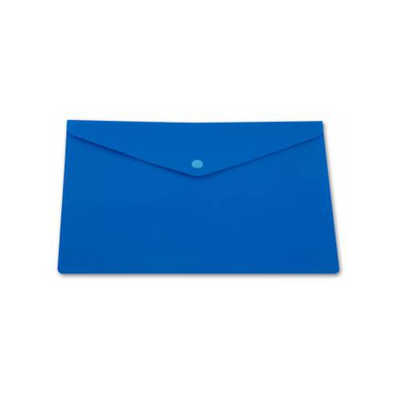 Папка-конверт на кнопке, А5+, 180 мкм, пластик, синий PROOFFICE