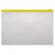 Папка-конверт на молнии ZIP, A5+, 250х196мм, 0,16мм, прозрачный, карман для визитки, желтый PROOFFICE