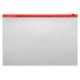 Папка-конверт на молнии ZIP, A5+, 250х196мм, 0,16мм, прозрачный, карман для визитки, красный PROOFFICE