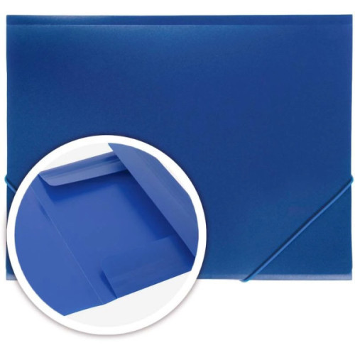 Папка на резинке, А4, 350мкм, 20мм, пластик, синяя, резинка по углам, DOLCE COSTO Эконом