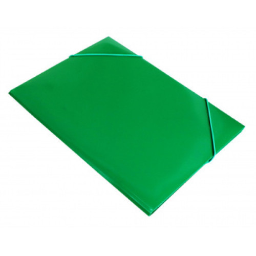 Папка на резинке, А4, 700мкм, 15мм, пластик, резинка по углам, зеленая  PROOFFICE