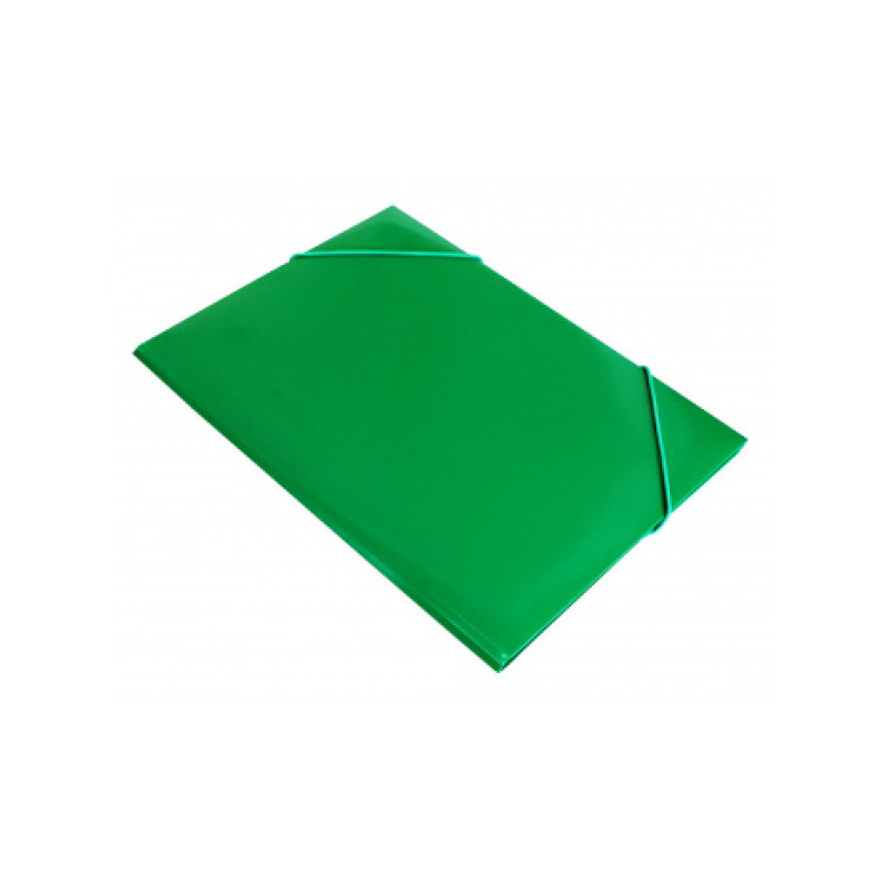 Папка на резинке, А4, 700мкм, 15мм, пластик, резинка по углам, зеленая  PROOFFICE