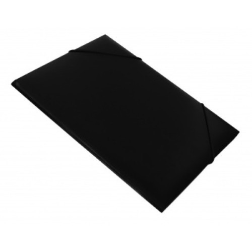 Папка на резинке, А4, 700мкм, 15мм, пластик, резинка по углам, черная PROOFFICE