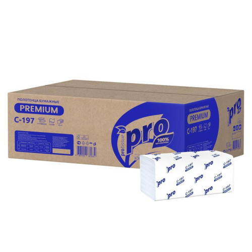 Полотенца бумажные д/держ.PRO 2сл 200л/пач 20пач/кор V-слож.C197