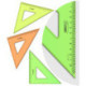Треугольник 45°, 12см Стамм, прозрачный флуоресцентный, 4цвета