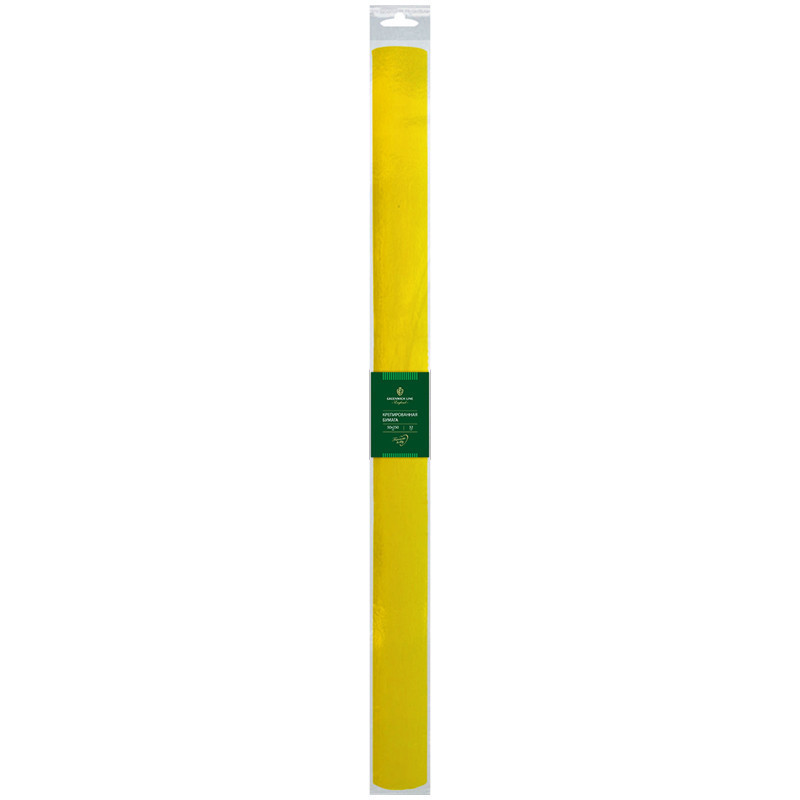Бумага крепированная Greenwich Line, 50*250см, 32г/м2, желтая, в рулоне, пакет с европодвесом