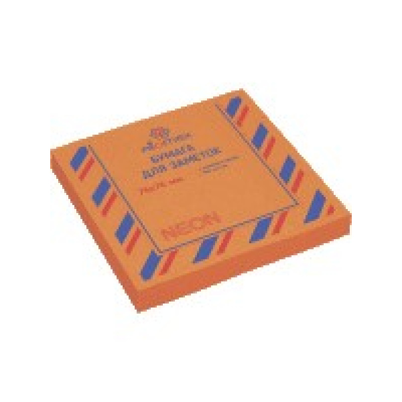 Cамоклеящийся блок Attomex, 76х76 мм, неон оранжевый, 100 листов