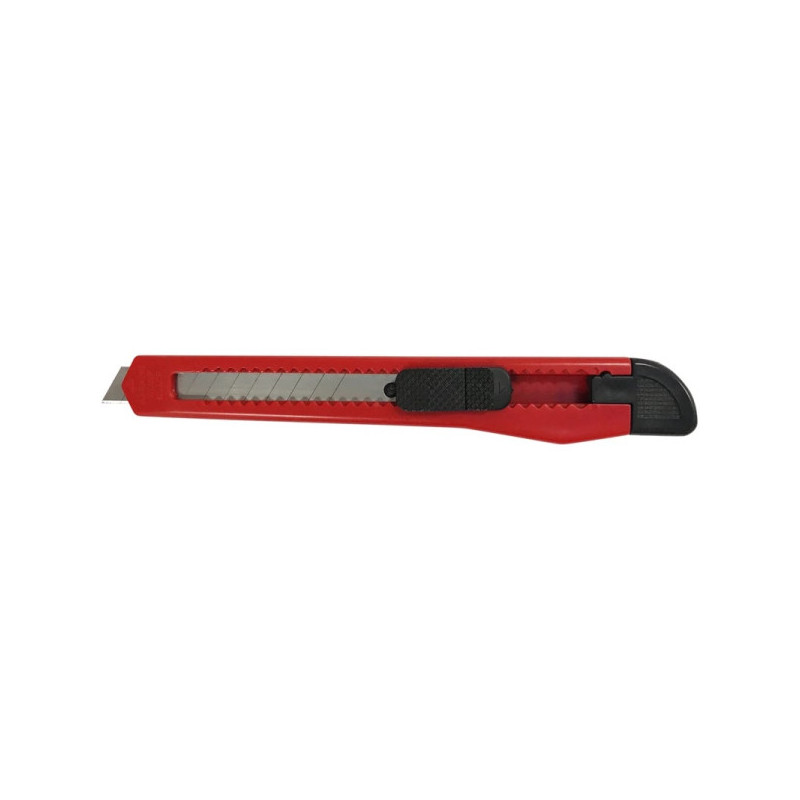 Нож канцелярский 9 мм, корпус пластик, цвет корпуса красно-черный, фиксатор, DOLCE COSTO