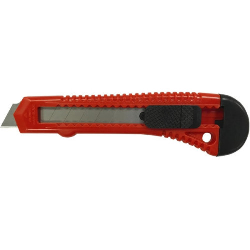 Нож канцелярский 18 мм, корпус пластик, цвет корпуса красно-черный, фиксатор, DOLCE COSTO