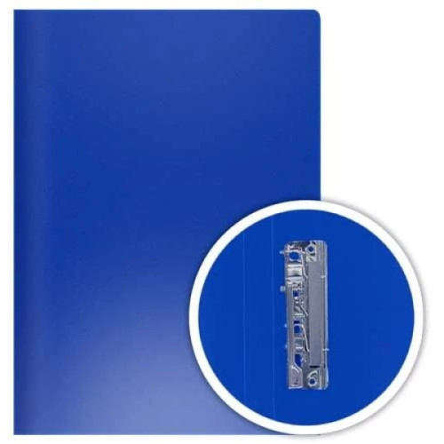 Папка с зажимом боковым, А4, 350мкм, 100 листов, пластик, синяя, DOLCE COSTO Эконом