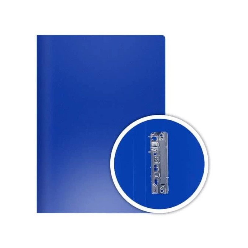Папка с зажимом боковым, А4, 350мкм, 100 листов, пластик, синяя, DOLCE COSTO Эконом