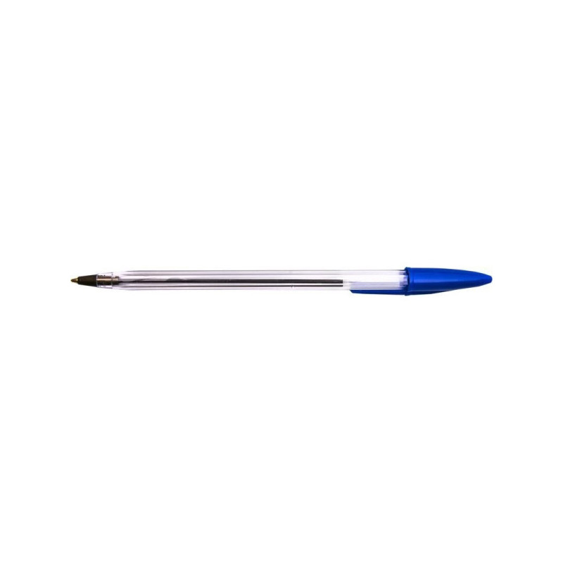 Ручка шариковая одноразовая синяя, 0,7 мм, 1 мм, корпус прозрачный, шестигранный, DOLCE COSTO