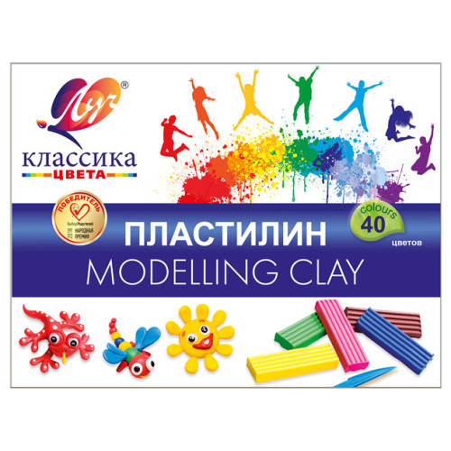 Пластилин "Классика" 40 цв.., стек, 800 г.