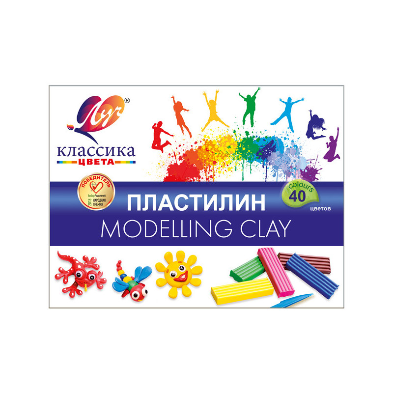 Пластилин "Классика" 40 цв.., стек, 800 г.