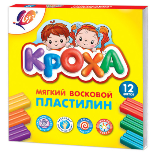Пластилин мягкий "Кроха" 12 цв.