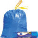 Пакеты для мусора на 65 литров, с завязками "CleanLab" 60x70 см, ПНД, 12 мкм, 15 шт/рулон, тип дна "прямой" синие