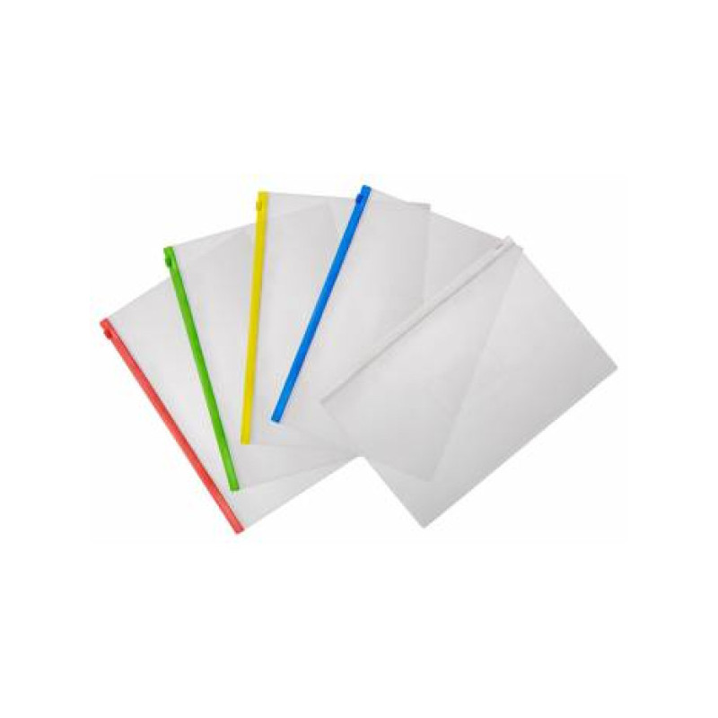 Папка-конверт на молнии ZIP, A4+, 0,16мм, карман для визитки, белый PROOFFICE