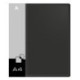 Папка на 2-х D-кольцах 40мм, 800мкм, пластик, черный, карман на корешке/внутри, Бюрократ -0840/2DBLCK A4