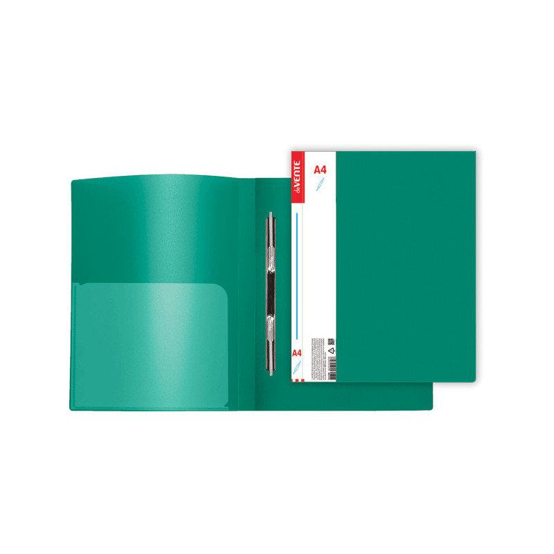Папка-cкоросшиватель пружинный, A4, 600мкм, корешок 15 мм, зеленая
