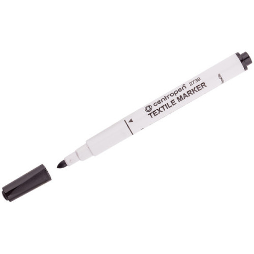 Маркер для ткани, толщина линии 1,8 мм, ЧЕРНЫЙ, Centropen "Textile Marker 2739"