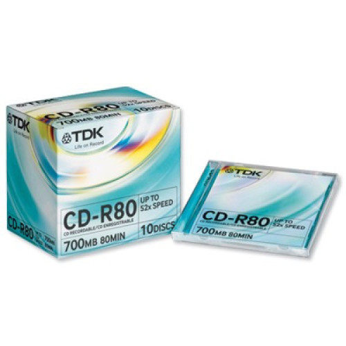 Диск CD-R TDK 700 Mb 52x slim
