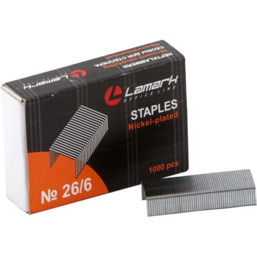 Скобы для степлера №26/6, 1000шт Lamark