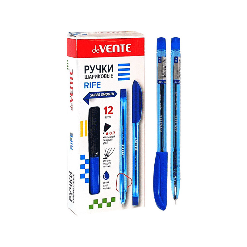 Ручка шариковая синяя 0,3 мм, игольчатый наконечник, "deVENTE. Rife"