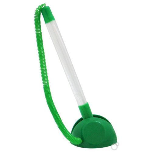 Ручка шариковая, настольная, синяя, на липучке, зелёный корпус, регулируемый угол наклона