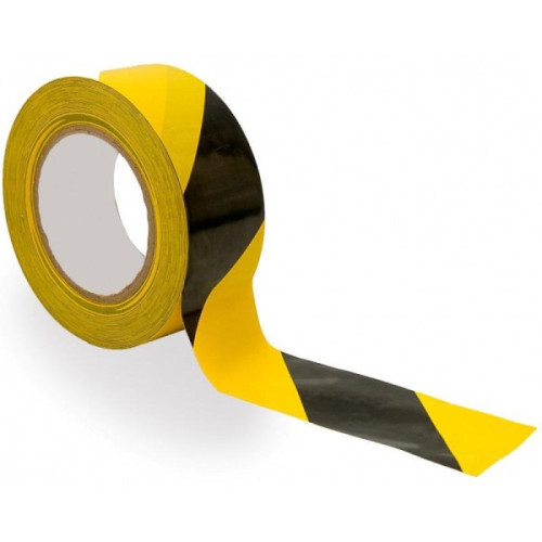 Клейкая лента 45мм х 36мx45мкм, желтая с черной разметкой