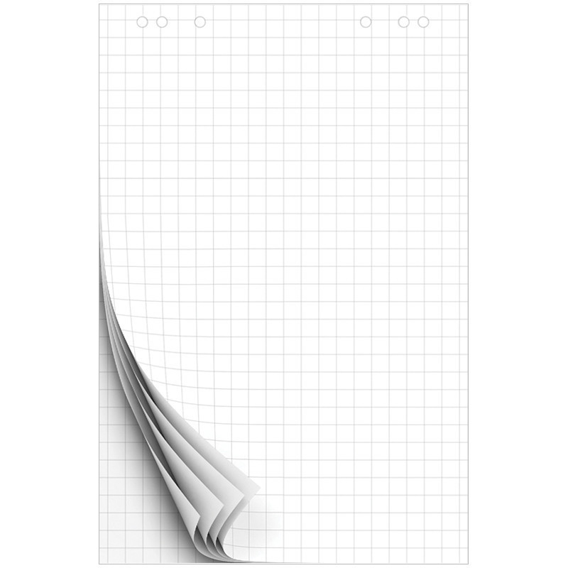 Блок бумаги для флипчартов OfficeSpace 67,5*98см, 50л., клетка, 80г/м2, с перфорацией