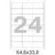 Самоклеящиеся этикетки Office Label 64,6х33,8 мм /24 шт. на листе А4 (100 л)