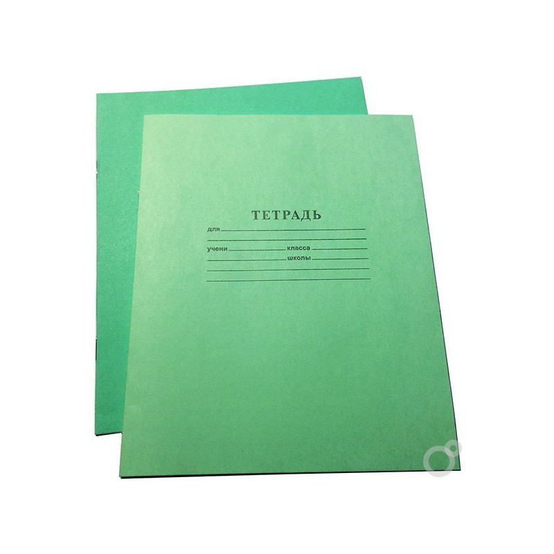 Тетрадь А5, 12 л., крупная клетка, скрепка,офсет,школьная зел. ПРЕМИУМ