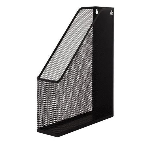 Лоток вертикальный для бумаг BRAUBERG "Germanium" (250х72х315 мм), металлический, черный, 231948