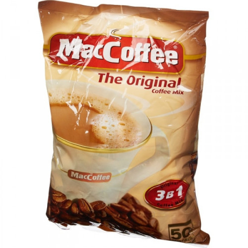 Кофе порционный растворимый MacCoffee 3 в 1 50 пакетиков по 20 грамм