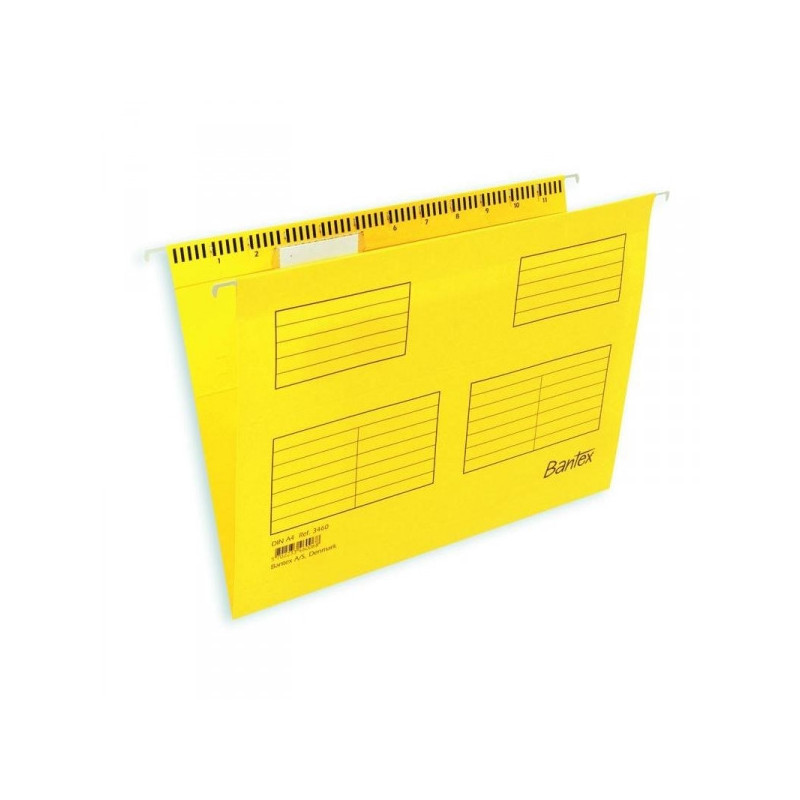 Подвесная папка Bantex Foolscap до 250 листов желтая 25 штук в упаковке