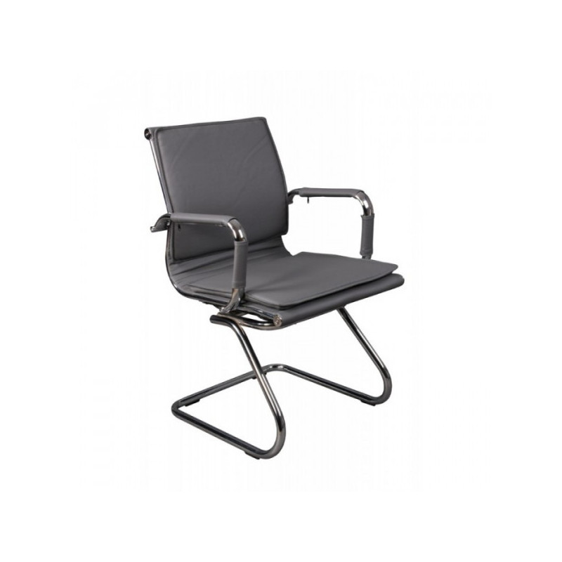 Кресло низкая спинка на полозьях Бюрократ CH-993-Low-V/grey серый искусственная кожа хром